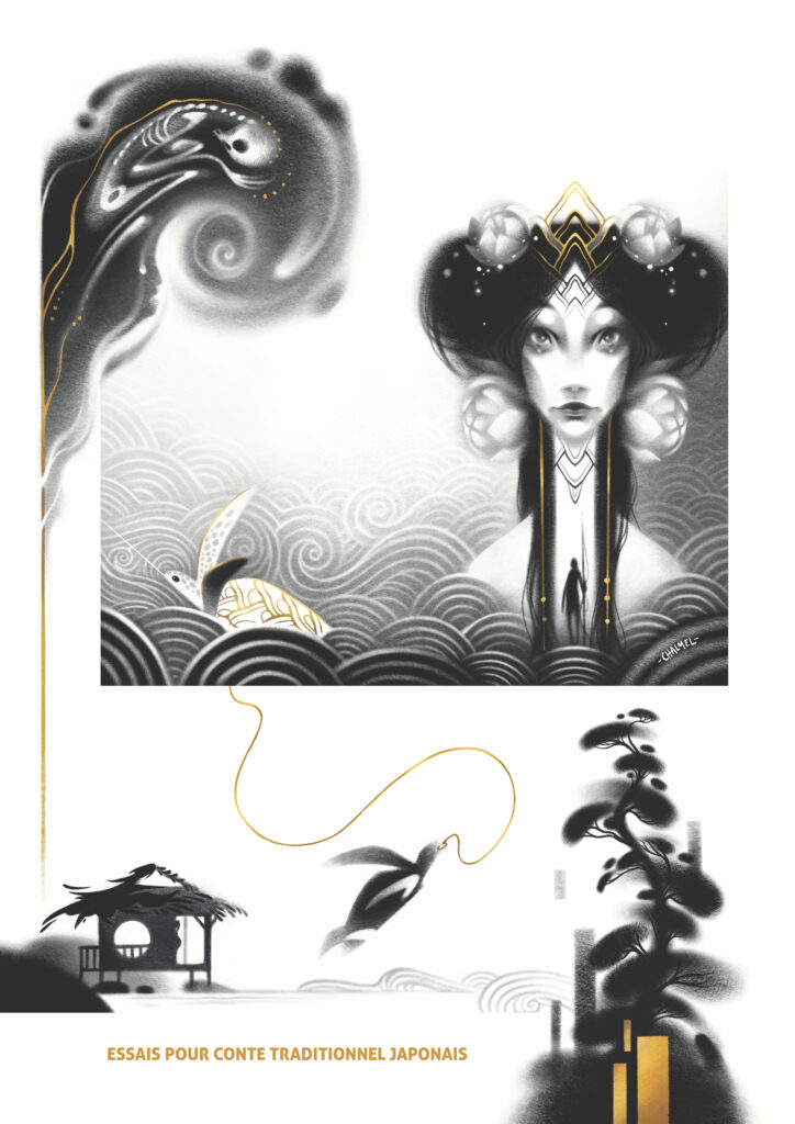 Essais pour conte traditionnel japonais© Maud Chalmel